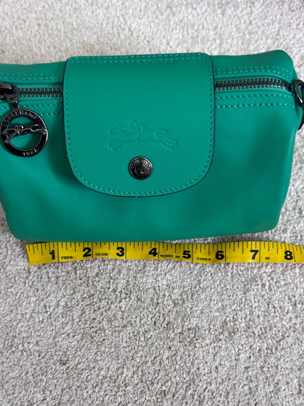 Longchamp LePliage Xtra Xs Leather Green Crossbody Bag - Picture 14 of 16